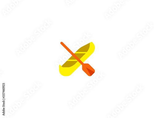 Canoe vector flat icon. Isolated canoe emoji illustration 