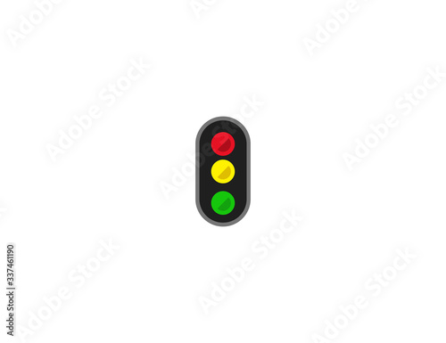 Traffic light vector flat icon. Isolated traffic light road sign illustration