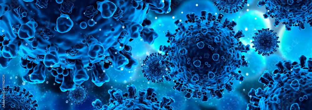 Virus coronavirus Covid-19 3D illustration Virus coronavirus Covid-19 3D illustration