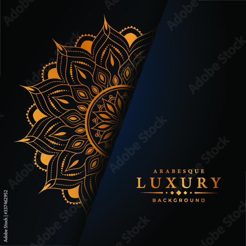 Modern luxury ornamental mandala background with arabesque pattern arabic
 islamic east style.decorative mandala for print, poster,
 cover, brochure, flyer, banner photo