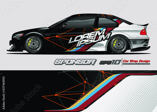 abstract background vector for racing car wrap design and vehicle livery  