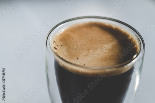 cup of coffee on white background. Cup of fresh hot espresso.