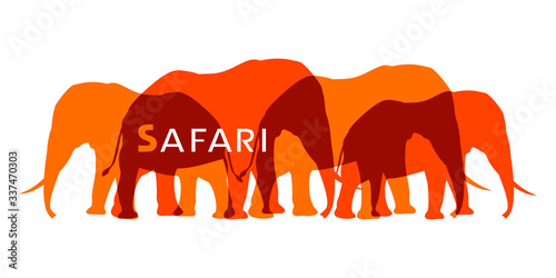 Creative design of elephants hers illustration