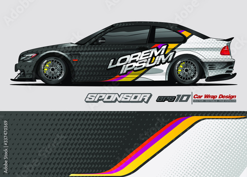 Car wrap graphic racing abstract strip and background for car wrap and vinyl sticker 
