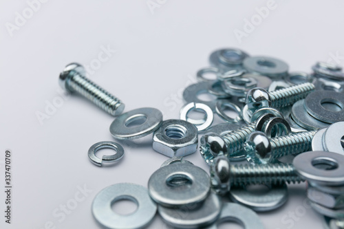 Small screws washers and nuts
