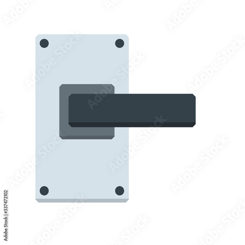 Door handle. Doorway and entrance element. Lock and keyhole. Opening and closing. Cartoon flat icon