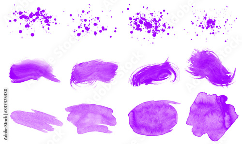 Vector set of paint splashes, drops and smears