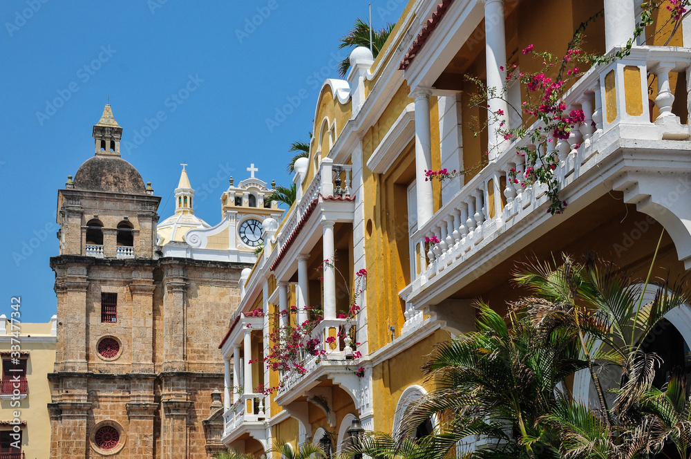 Naklejka premium San pedro Claver church, Cartagena,Colombia
