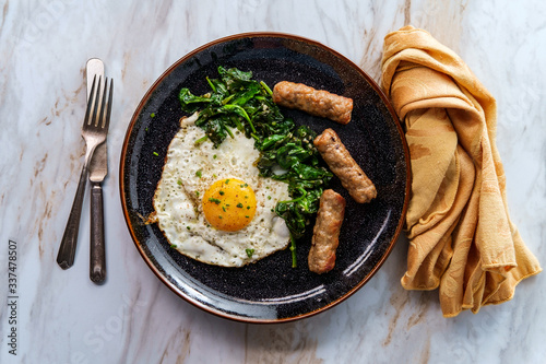 Sunny Side Up Eggs Sausage photo