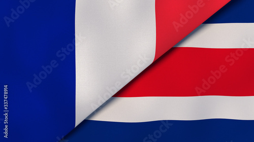 Free Download The flags of France and Costa Rica. News, reportage, business background. 3d illustration - GFXLoad