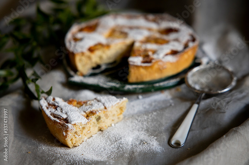 Photos Preparation of Easter cake, also called Pastiera Napoli, typical homemade desser