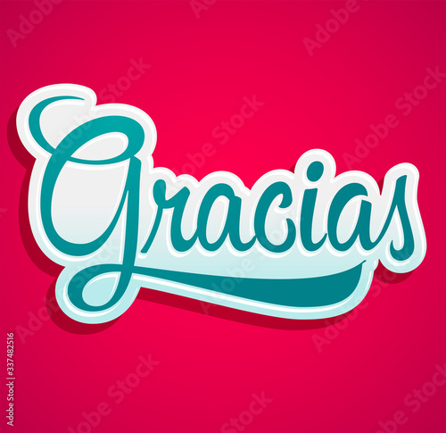 Gracias Thank you Spanish text vector design.