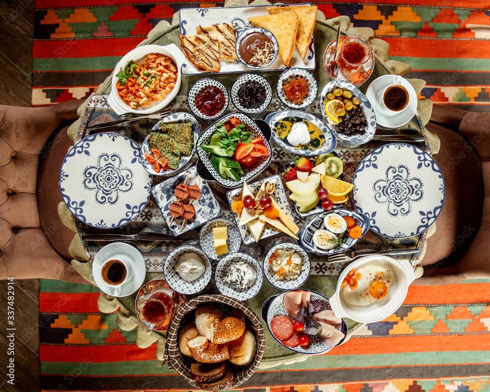 breakfast set on the table