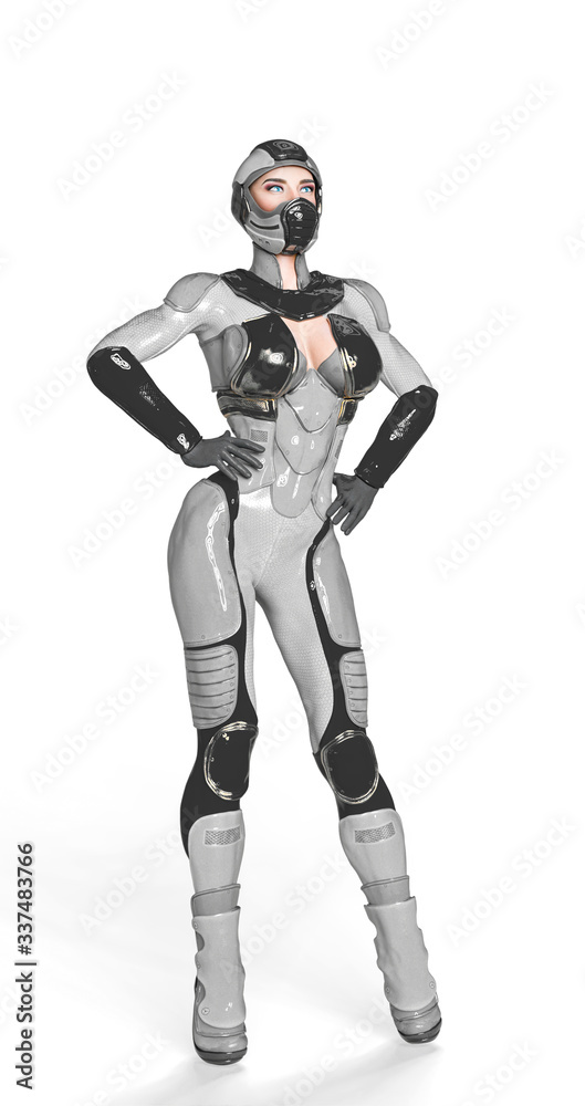 comic woman in a sci fi outfit