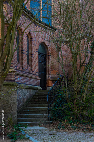 Kirche Leipzig Treppe Hintergrund T  r