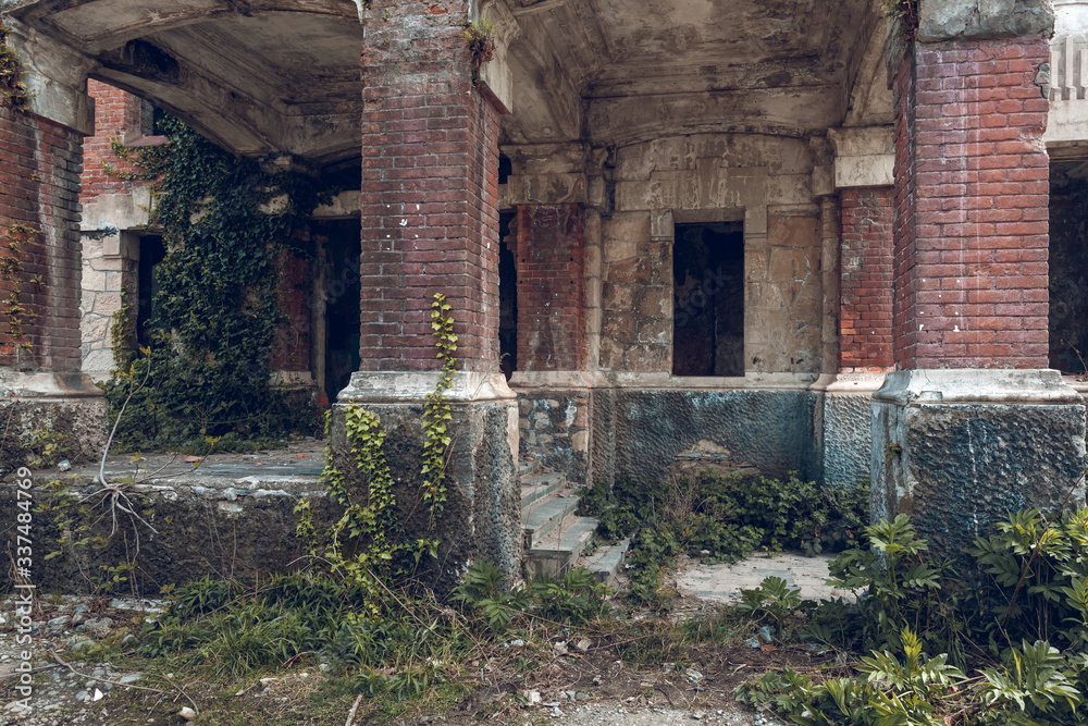 Abandoned red brick building in Poti, Georgia. Abandoned red brick building in Poti, Georgia.