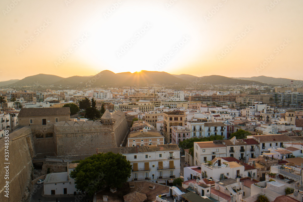 view of ibiza city center from above from old ibiza