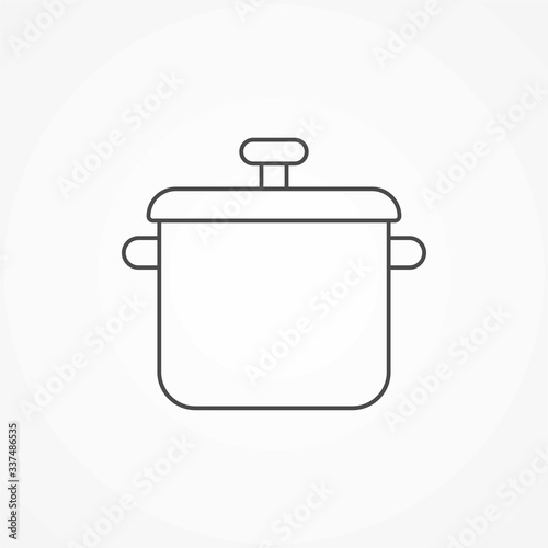 Cooking pot vector icon sign symbol