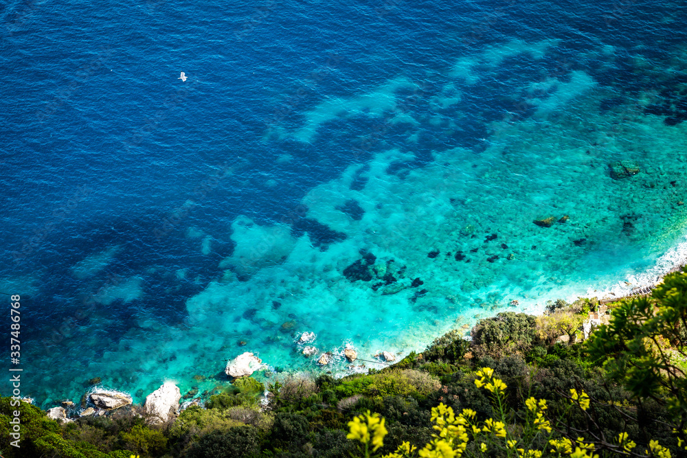 Blue coastal water, Capri, italy