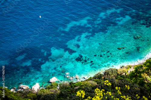 Blue coastal water, Capri, italy