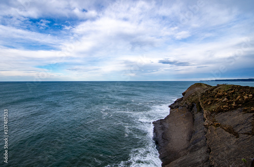 rough sea against the rocks in spain