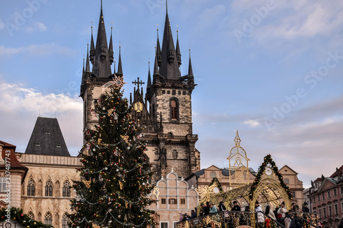 tyn church in prague photo