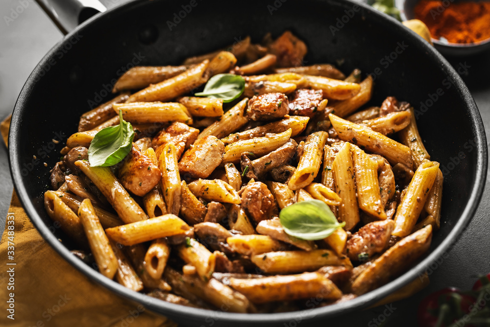 Pasta penne with mushrooms and sauce Pasta penne with mushrooms and sauce