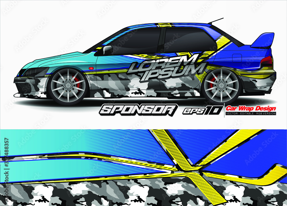 abstract background vector for racing car wrap design and vehicle livery 

