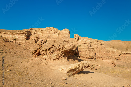 Charyn canyon is the famous place in Kazakhstan, similar to the Martian landscape