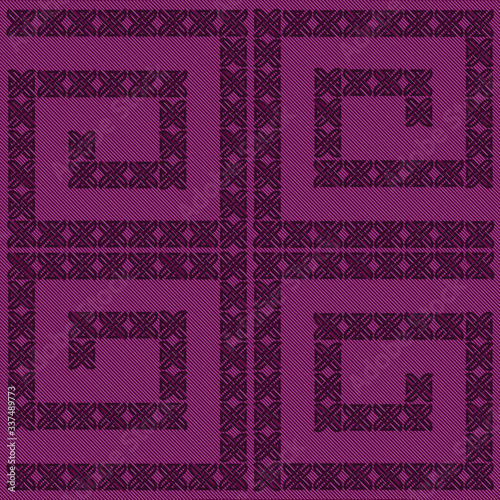 Greek patterned textile fabric