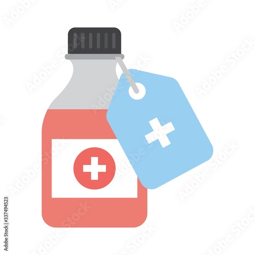 Medical syrup bottle icon. Cough syrup icon. Flat icon design for web and mobile apps.
