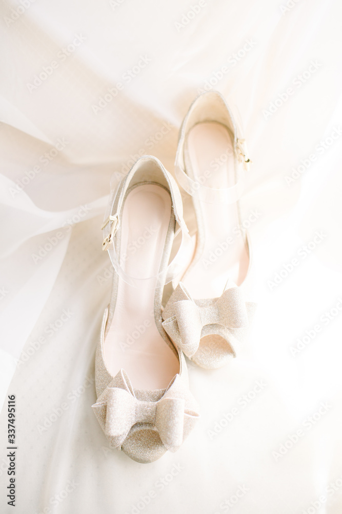 Bride shoes. Preparations for the wedding day. Bride shoes. Preparations for the wedding day.
