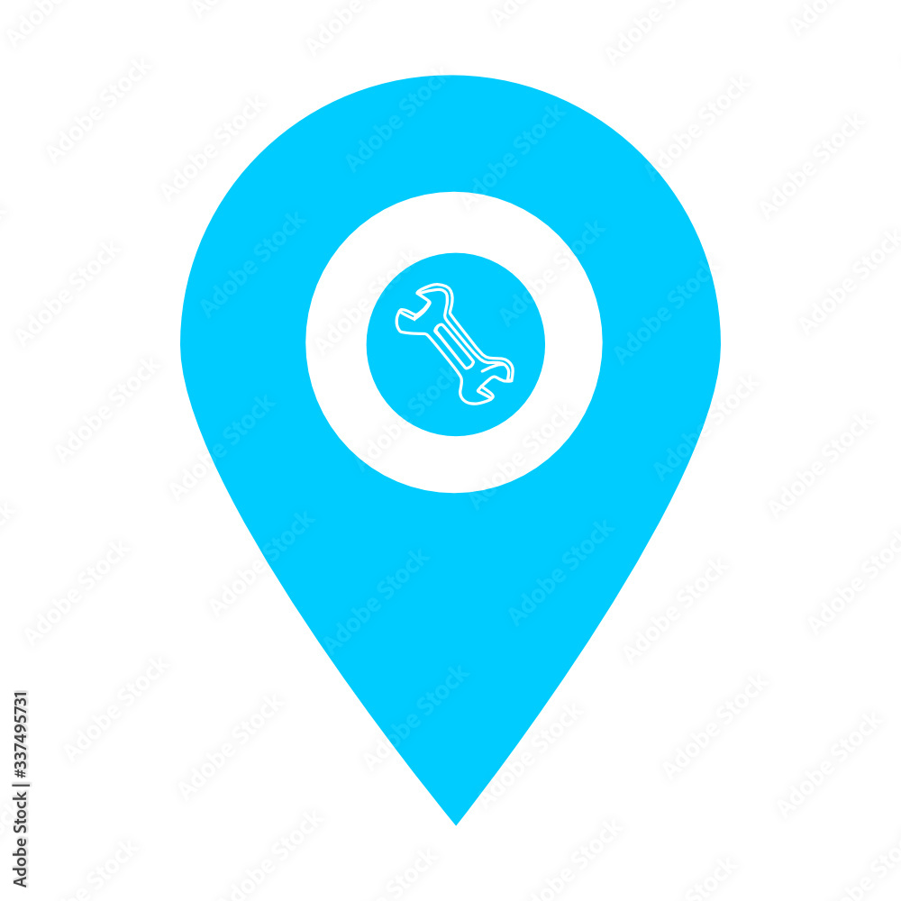 Repairing store location map pin icon. Element of map point for mobile concept and web apps. Icon for website design and development, app development. Premium wrench store icon Repairing store location map pin icon. Element of map point for mobile concept and web apps. Icon for website design and development, app development. Premium wrench store icon