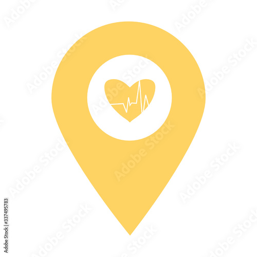 heartbeat location map pin icon. Element of map point for mobile concept and web apps. Icon for website design and development, app development. Premium hospital, clinic, pharmacy icon
