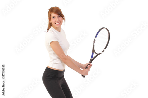 Young girl with a tennis racket © zhagunov_a