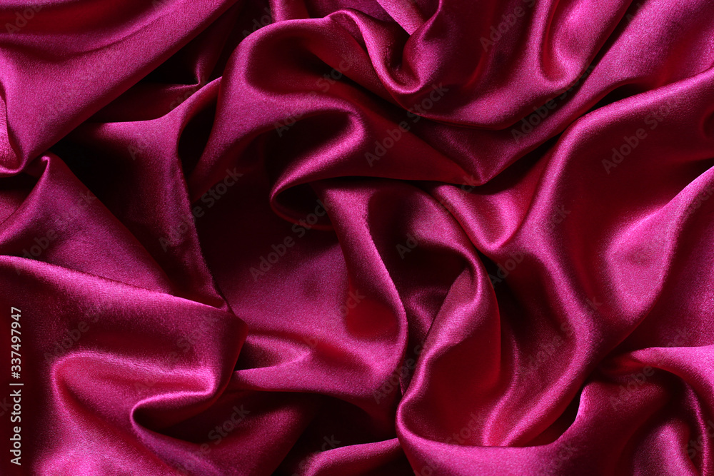 Obraz premium satin or silk fabric, top view. material.
