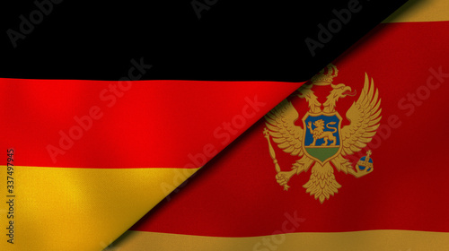 The flags of Germany and Montenegro. News, reportage, business background. 3d illustration