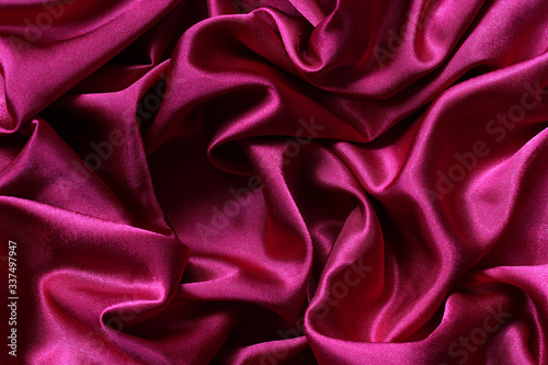 satin or silk fabric, top view. material.
