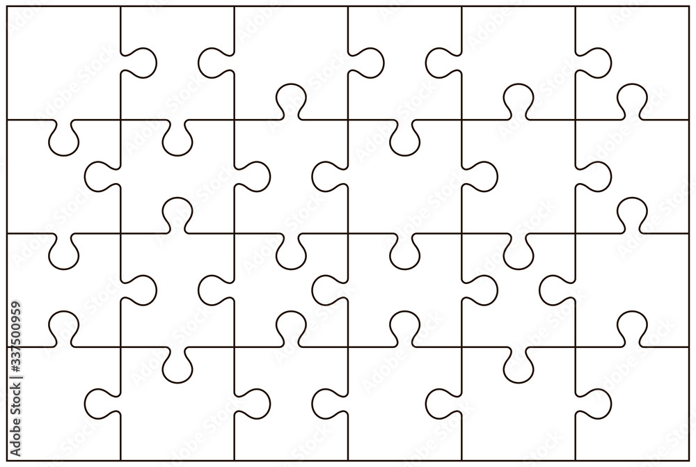 Puzzle pieces vector illustration isolated on white background