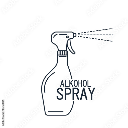 Anti-Bacterial Sanitizer Spray. Spray bottle icon. Alcohol spray. Household Chemicals. Infection control concept, Coronavirus, 2019-nCoV, flu, virus. Flat vector