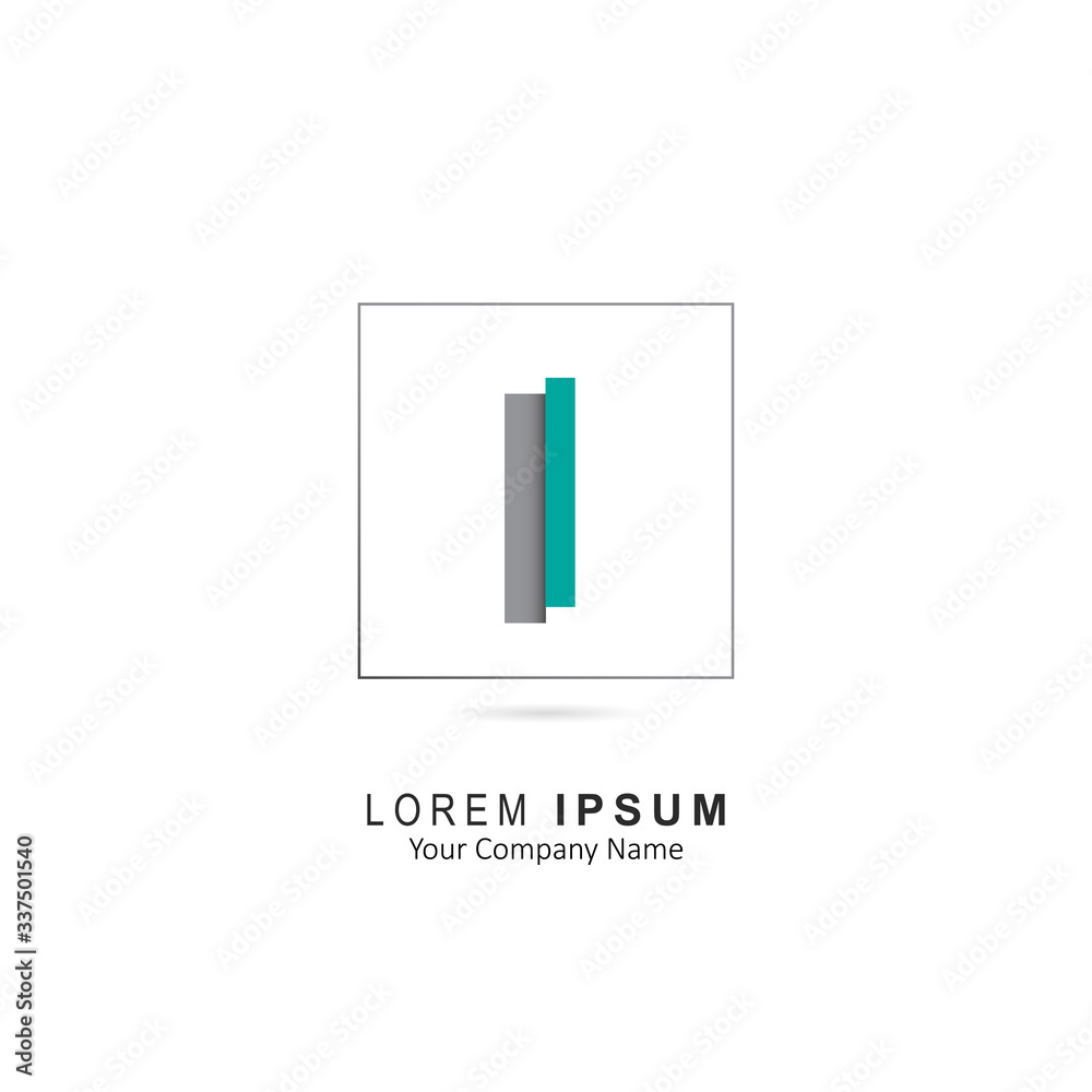 Design Vector Initial Letter I Logo With Square Design Vector Initial Letter I Logo With Square