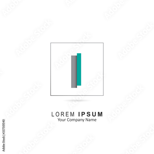 Design Vector Initial Letter I Logo With Square