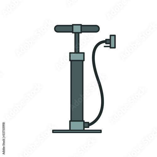 bicycle pump line icon, vector illustration