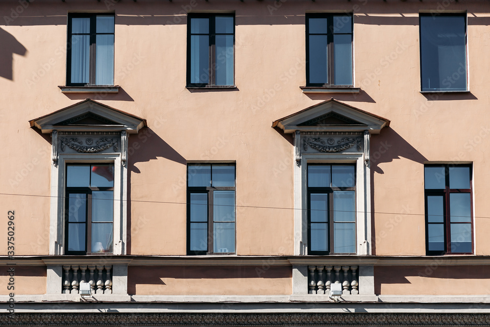 Obraz premium Facade of a beautiful old european building. Beautiful architecture.