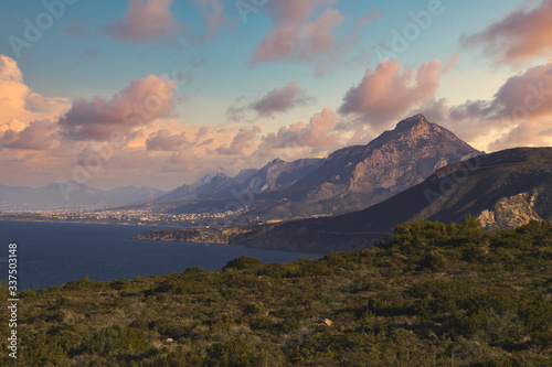 Sunset over the Pentadaktylos mountains - North Cyprus photo