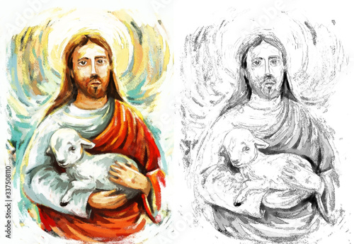calm jesus messiah with the lamb and resurrection with nature