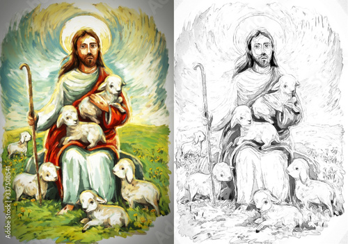 calm jesus messiah and resurrection with nature background