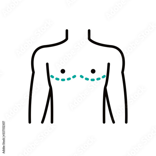 mastectomy line icon, vector illustration