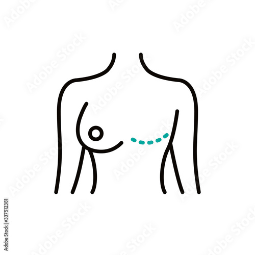 mastectomy line icon, vector illustration