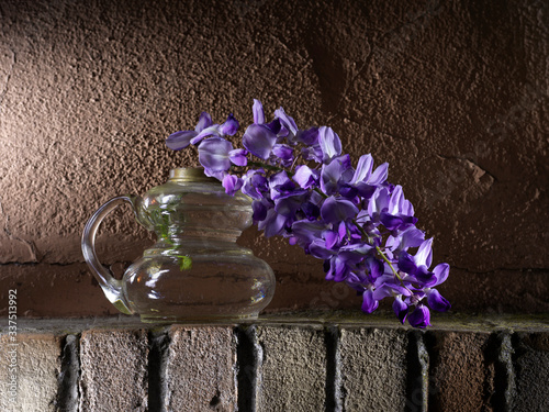 Fototapeta Naklejka Na Ścianę i Meble -  Vaso con fiore di glicine